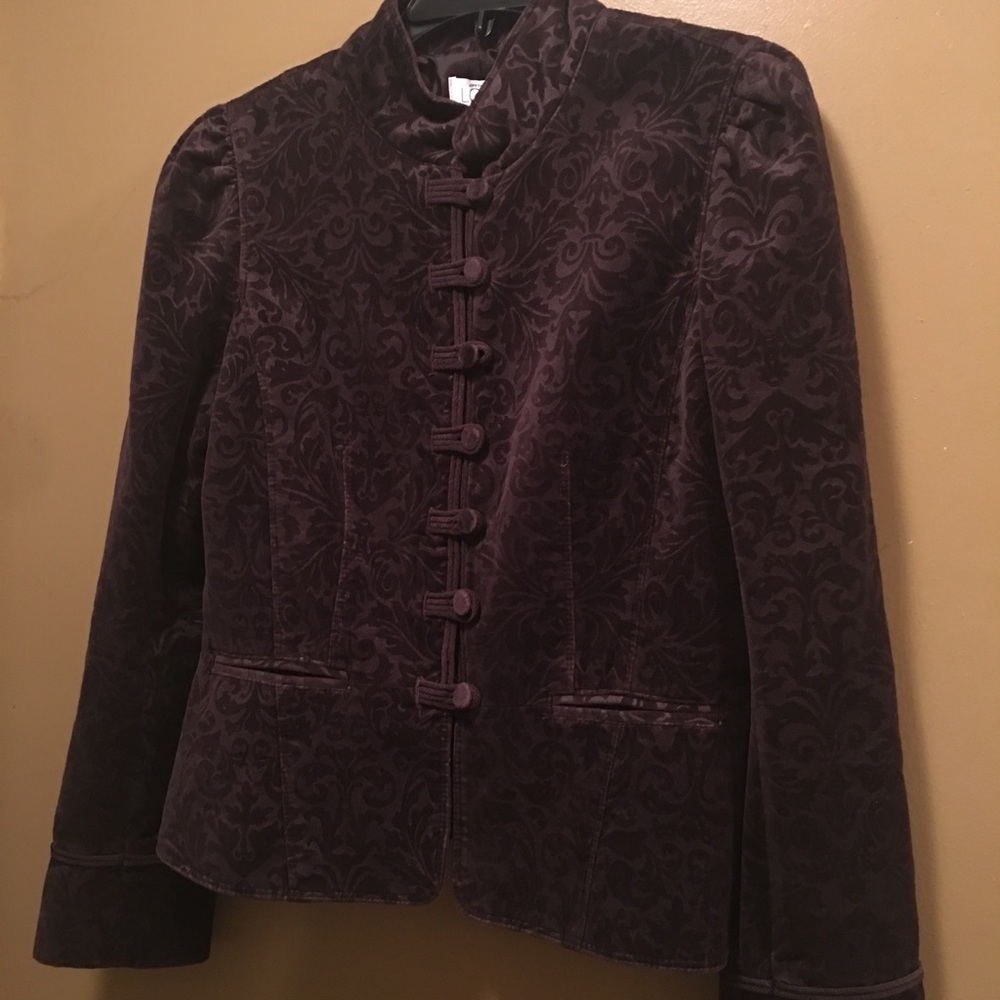 Dark Purple Floral Print Jacket